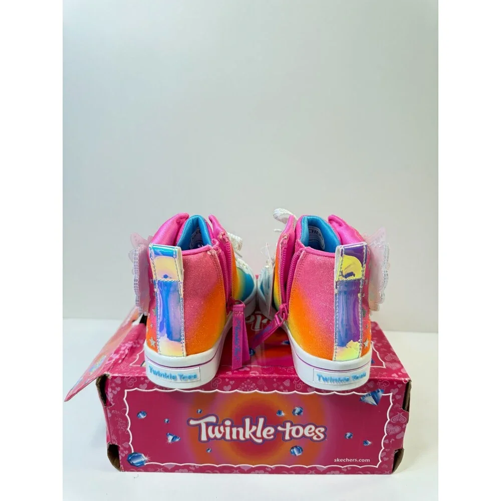 Skechers Kids TWI-Lites 2.0 Sneaker, HotPink/Multi, 11.5 Little Kid